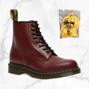 Dr. Martens 1460W Cherry Red Smooth Leather Boots